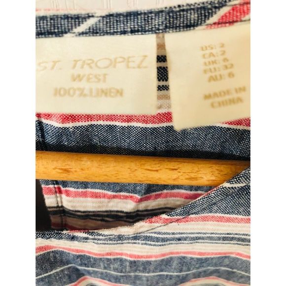 ST. TROPEZ WEST STRIPED SHEATH DRESS SZ 2 - Picture 3 of 4